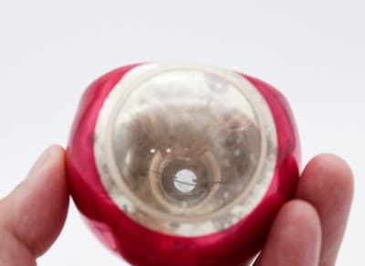 Shiny Brite Indent Reflector Starburst Red Stripe Glass Christmas Ornament - Thumbnail 7