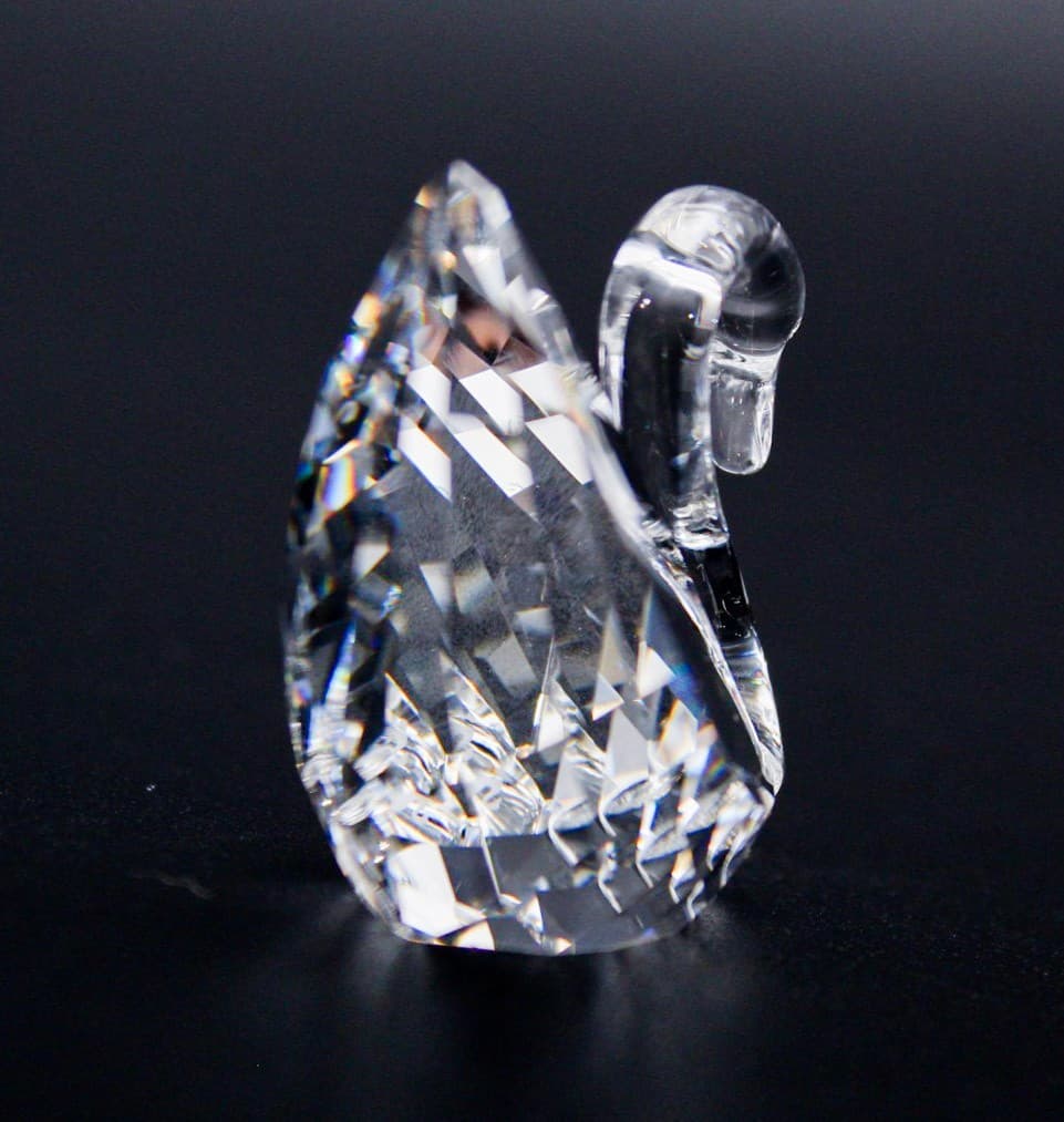 Swarovski Signum Swan Clear Faceted Glass Crystal Figurine With Box - Thumbnail 6