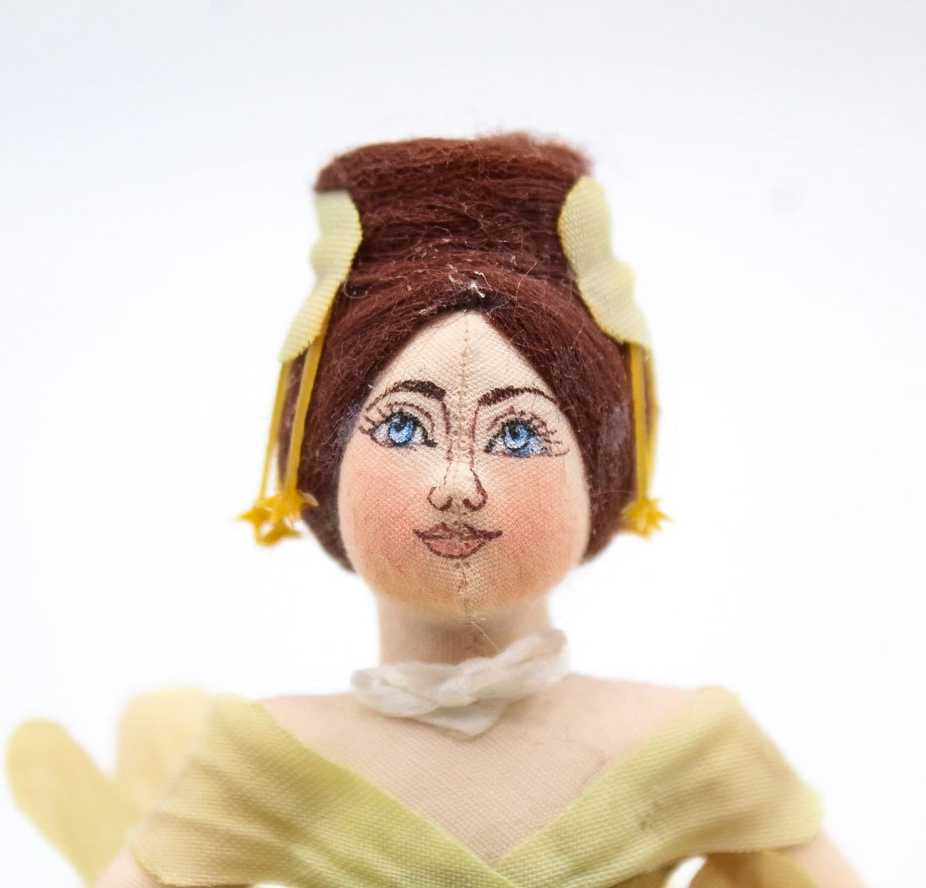 Gladys Boalt 1994 Hand Crafted Yellow Zinnia Dancer Ballerina Ornament 6.5" - Thumbnail 2