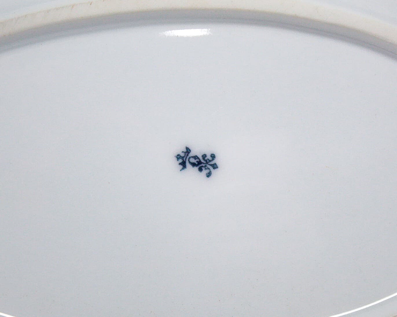 Antique Made In Germany Hand Painted Floral Motif Gol Gilt Porcelain Oval Tray - Thumbnail 7
