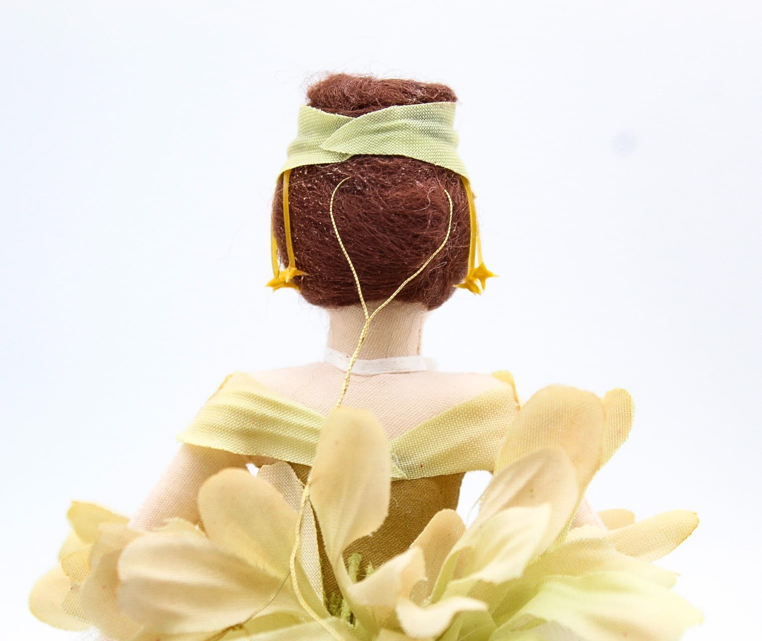 Gladys Boalt 1994 Hand Crafted Yellow Zinnia Dancer Ballerina Ornament 6.5" - Thumbnail 7
