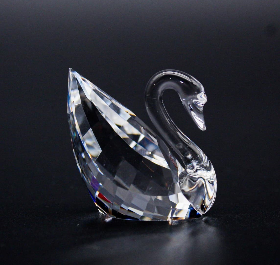 Swarovski Signum Swan Clear Faceted Glass Crystal Figurine With Box - Thumbnail 5