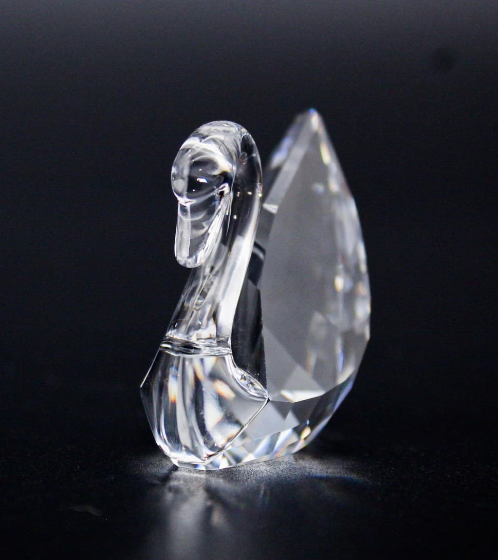 Swarovski Signum Swan Clear Faceted Glass Crystal Figurine With Box - Thumbnail 4