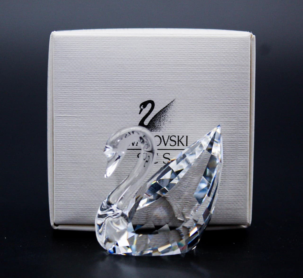 Swarovski Signum Swan Clear Faceted Glass Crystal Figurine With Box - Thumbnail 8