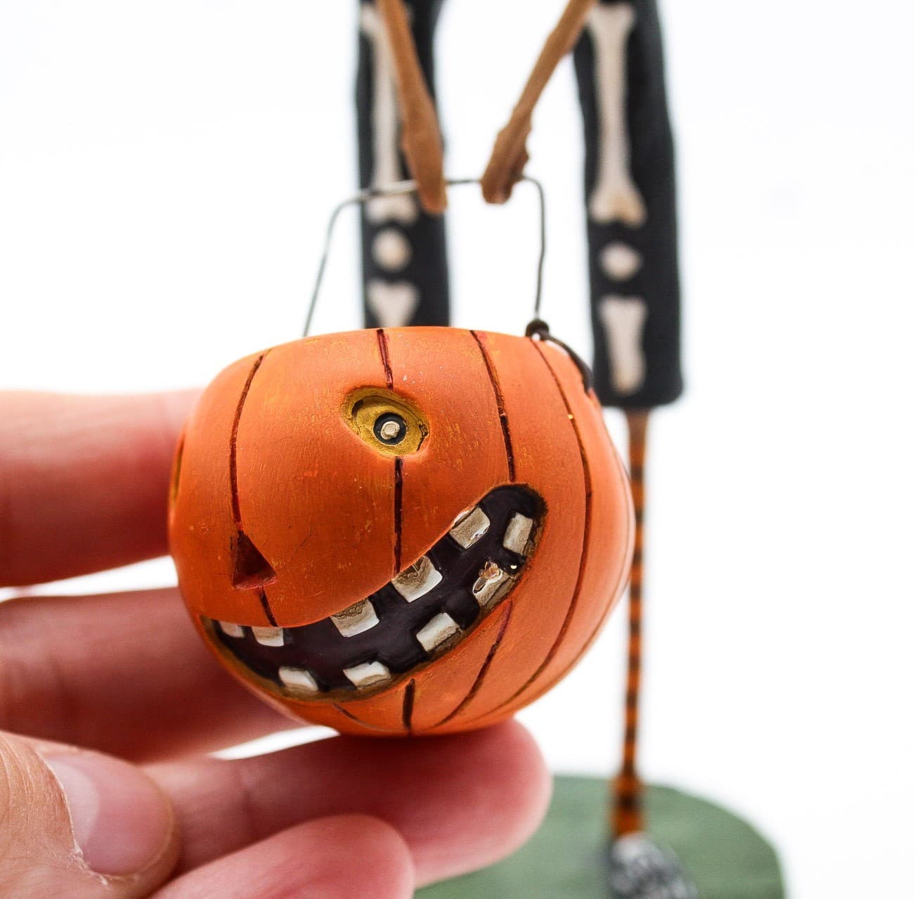 Lori Mitchel Funny Bones Folk Art Artisan Whimsical Halloween Decor Figurine - Thumbnail 8