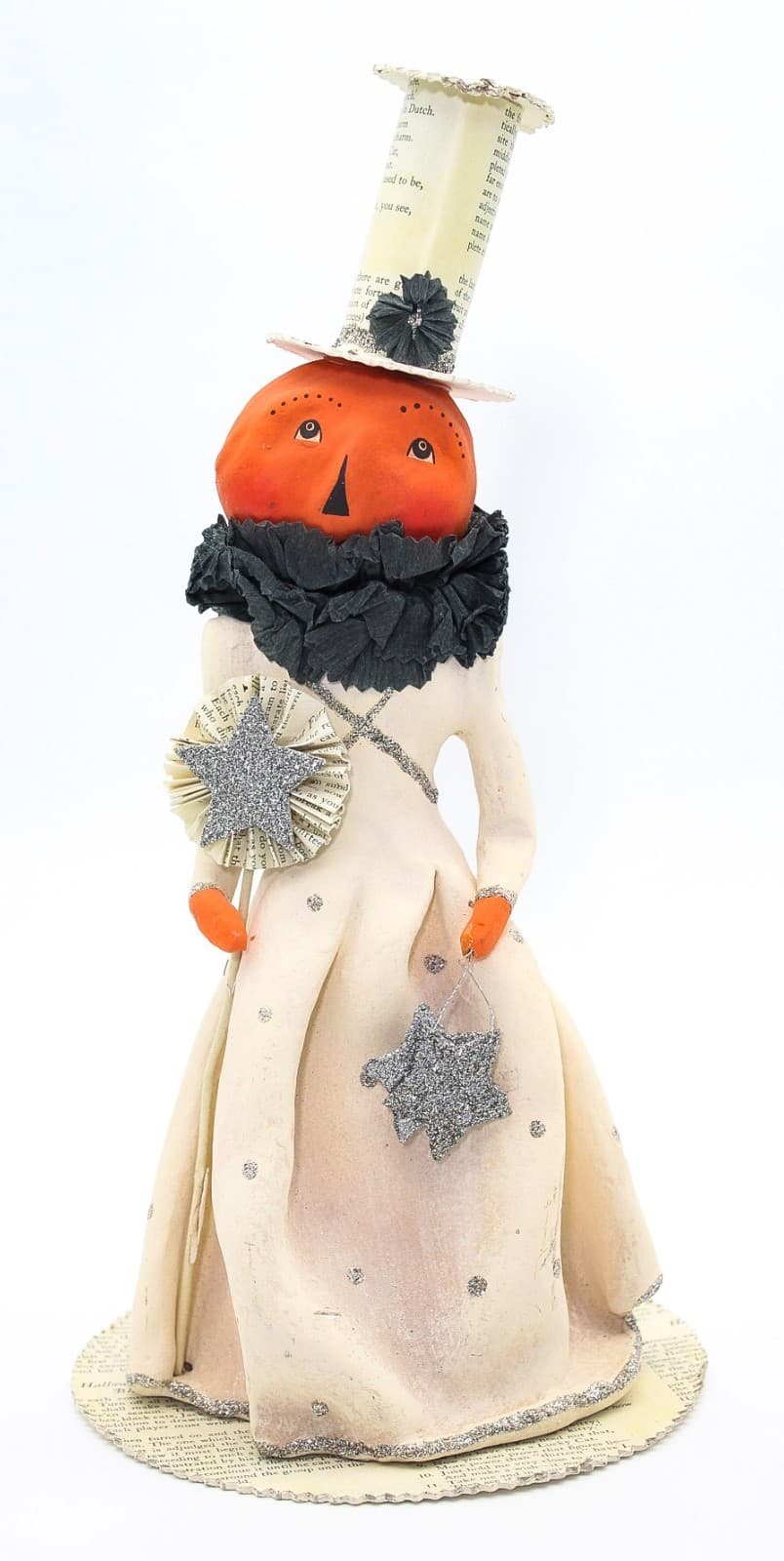 Bethany Lowe Queen Of Halloween Dee Foust Paper Mache Pumpkin Figure - Thumbnail 11