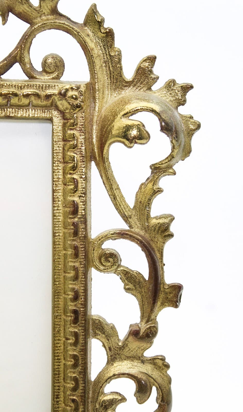 Antique Cast Iron Gold Gilt Rococo Style Tabletop Ornate Picture Frame 12" - Thumbnail 6