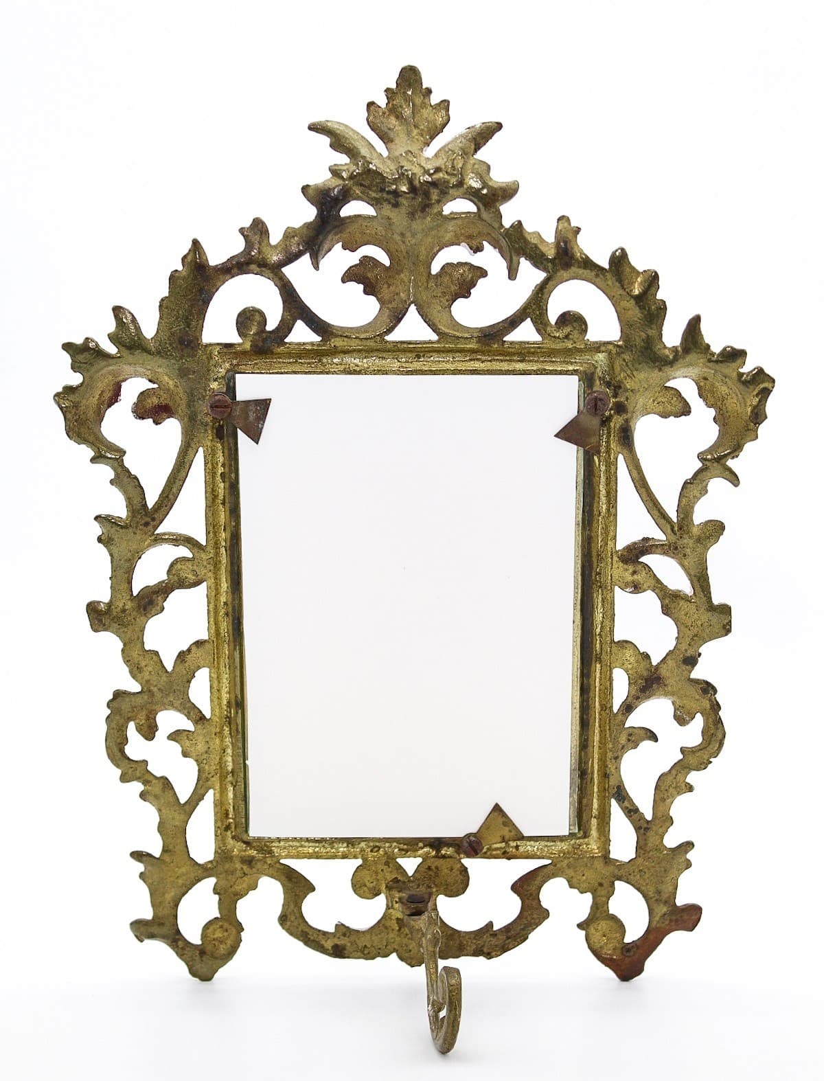 Antique Cast Iron Gold Gilt Rococo Style Tabletop Ornate Picture Frame 12" - Thumbnail 3