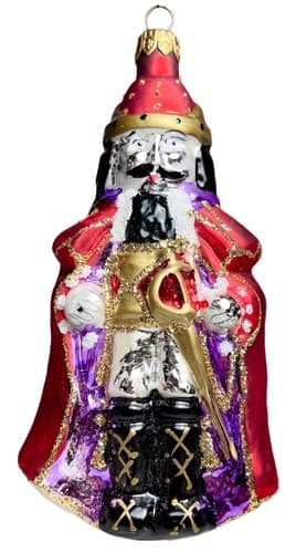 Lot of 4 Vintage Poland Glass Christmas Ornaments Mouse King/Wisemen 6" - Thumbnail 5