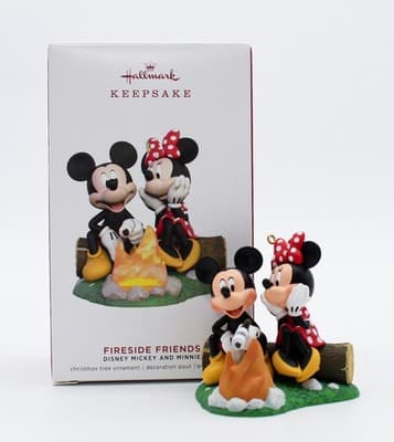 Hallmark Keepsake 2019 Fireside Friends Mickey & Minnie Christmas Ornament New - Thumbnail 2