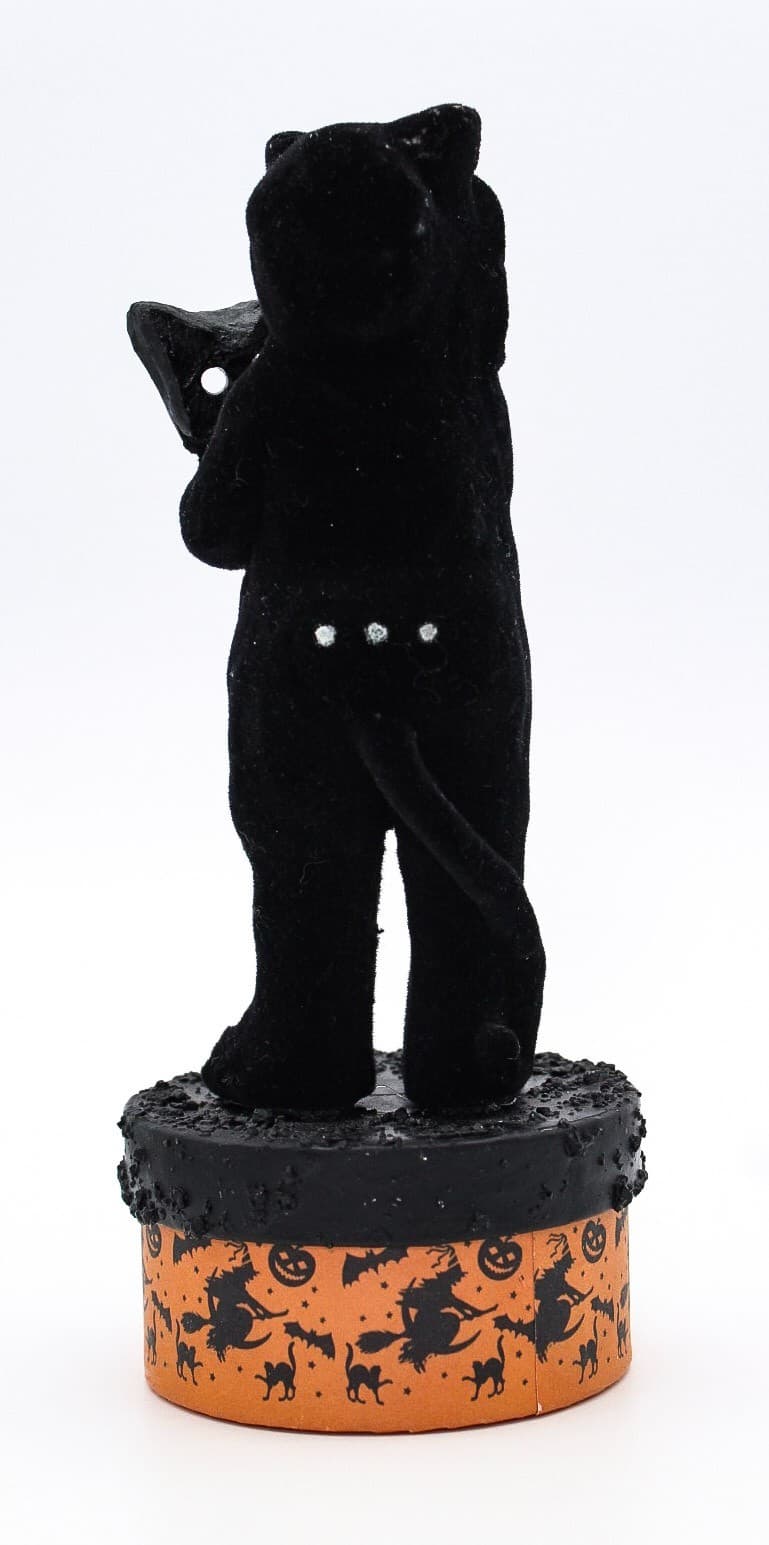 Bethany Lowe Designs Halloween Boy In Cat Costume Flocked Candy Container - Thumbnail 5