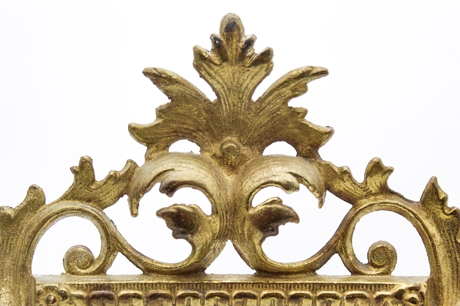 Antique Cast Iron Gold Gilt Rococo Style Tabletop Ornate Picture Frame 12" - Thumbnail 10