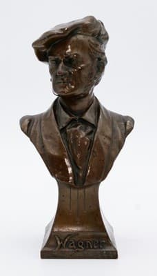 Antique 19th Century Solid Bronze Bust Richard Wagner Statue Sculpture - Thumbnail 11