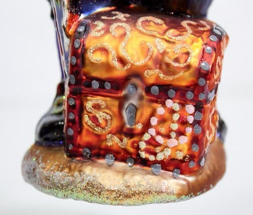 CHRISTOPHER RADKO Skull Duggery Glass Halloween Pirate Christmas Ornament w/ Tag - Thumbnail 4