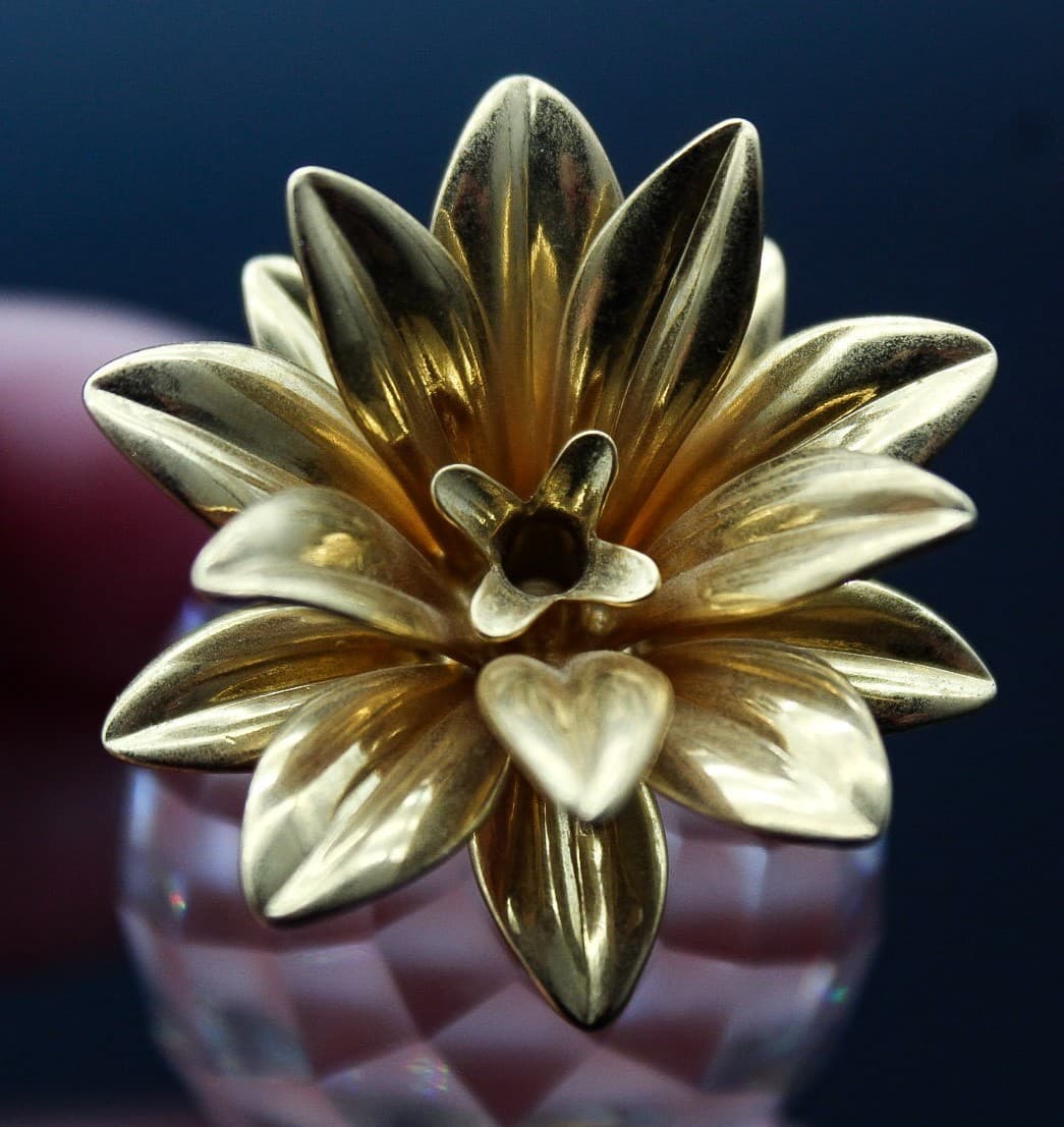 Swarovski Pineapple Austria Fine Faceted Crystal Gold Gilt Figurine Vintage - Thumbnail 5