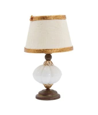 Vintage Miniature Dollhouse Electrified White Table Lamp WORKS - Image 1