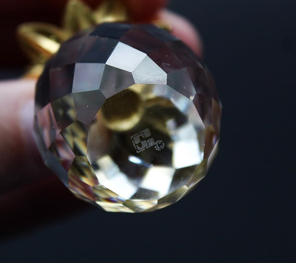Swarovski Pineapple Austria Fine Faceted Crystal Gold Gilt Figurine Vintage - Thumbnail 3