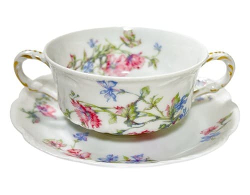 LIMOGES France Haviland & Co. Floral Pattern Porcelain Cup & Saucer - Image 1