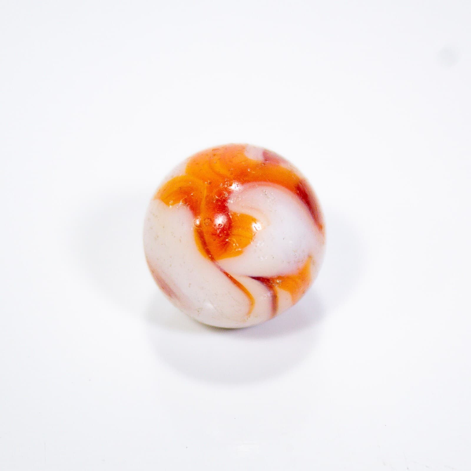 Vintage Akro Agate Peltier Christensen Glass Orange Cream Swirl Marble 14.9mm - Thumbnail 3