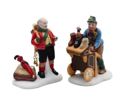 Department 56 Cobbler & Clock Peddler Heritage Village Christmas Accessory 2pcs - Image 1