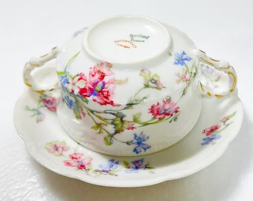 LIMOGES France Haviland & Co. Floral Pattern Porcelain Cup & Saucer - Thumbnail 3