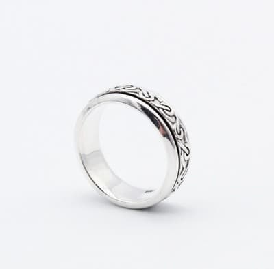 Vintage Celtic Motif Sterling Silver 925 Spinner Large Ring Size 13 - Thumbnail 7