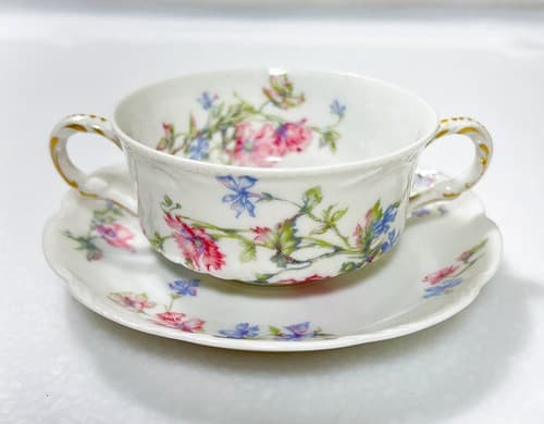 LIMOGES France Haviland & Co. Floral Pattern Porcelain Cup & Saucer - Thumbnail 6