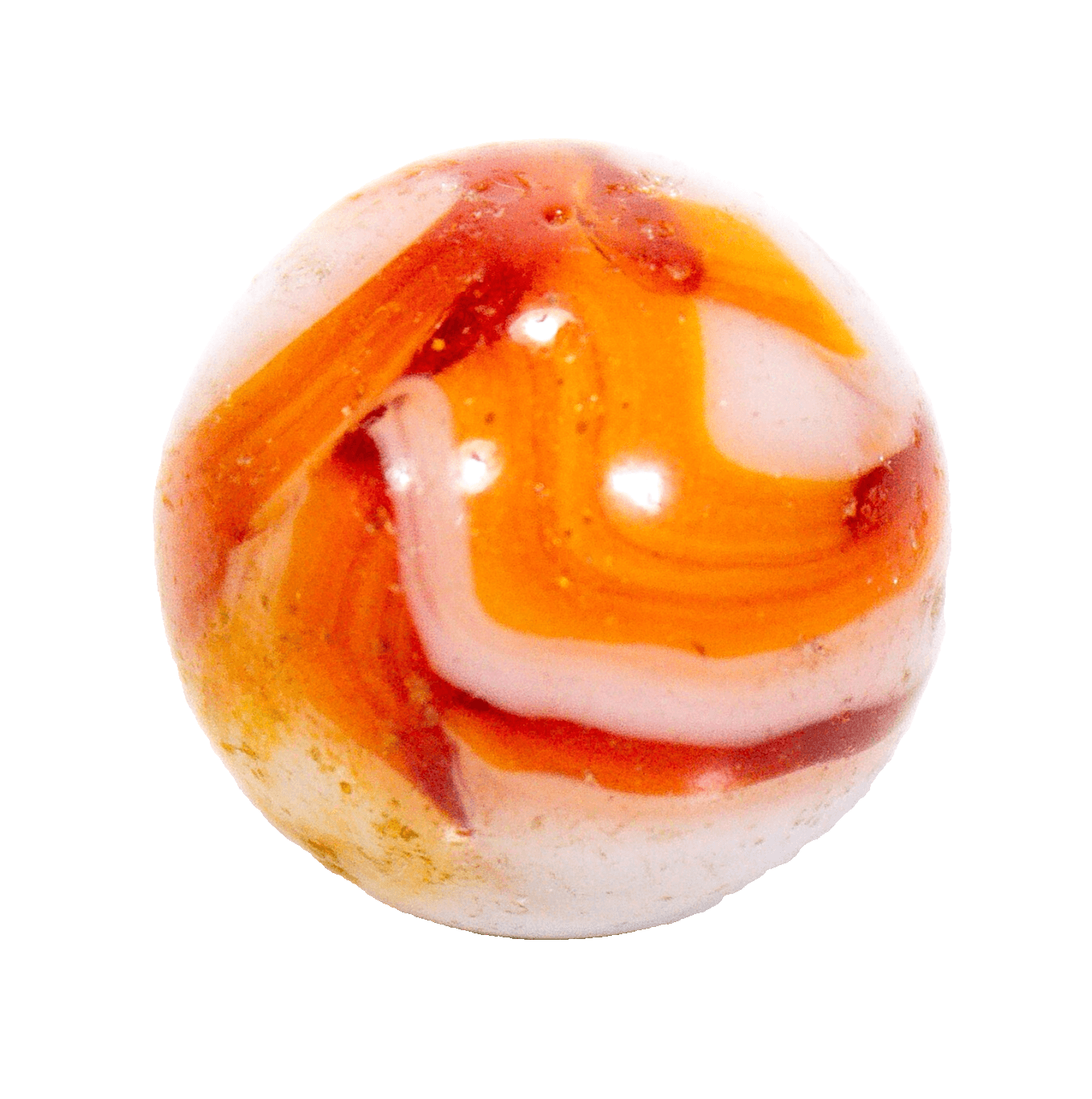 Vintage Akro Agate Peltier Christensen Glass Orange Cream Swirl Marble 14.9mm - Image 1