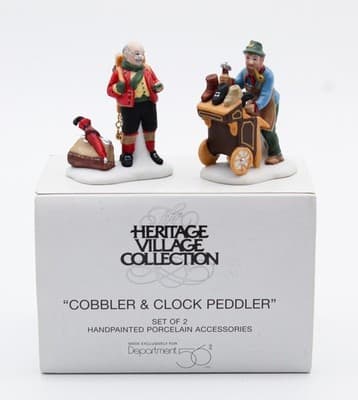 Department 56 Cobbler & Clock Peddler Heritage Village Christmas Accessory 2pcs - Thumbnail 2