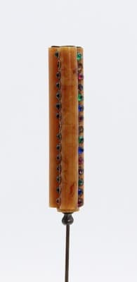 Antique Bakelite Multicolor Jeweled Deco Hat Pin Stick Pin RARE - Thumbnail 4