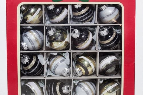 20 Christopher Radko SHINY BRITE Assorted Striped Multicolor Glass Ornaments NIB - Thumbnail 2