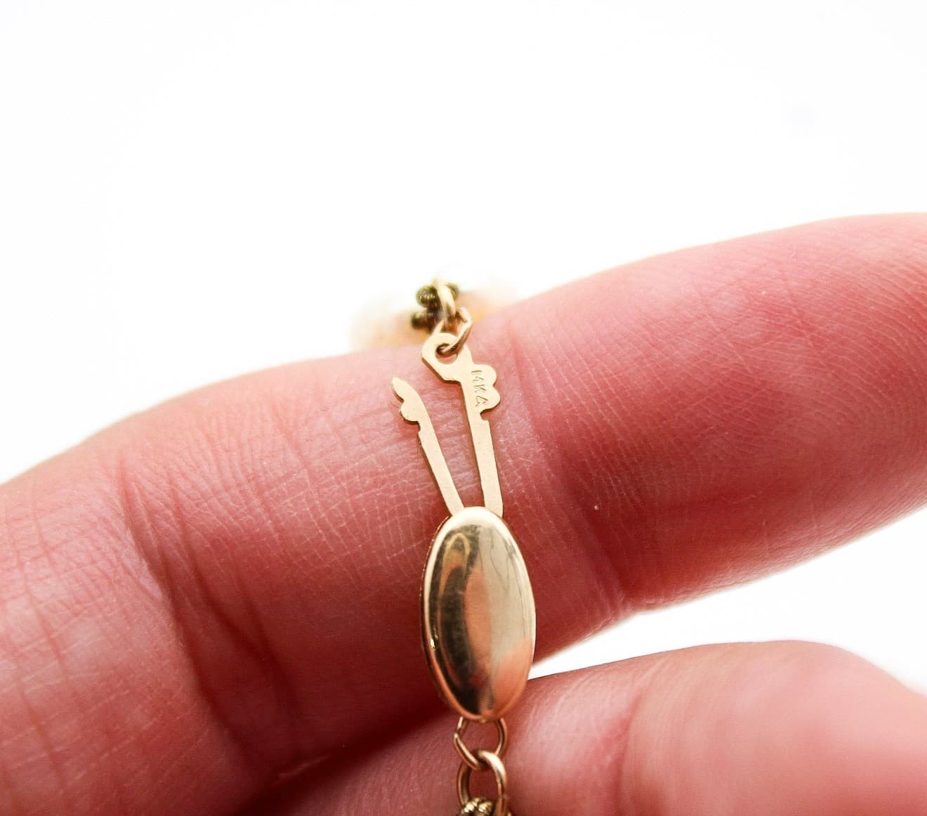 Vintage 14K Yellow Gold Double-Strand Freshwater Rice Pearl Necklace - Thumbnail 6