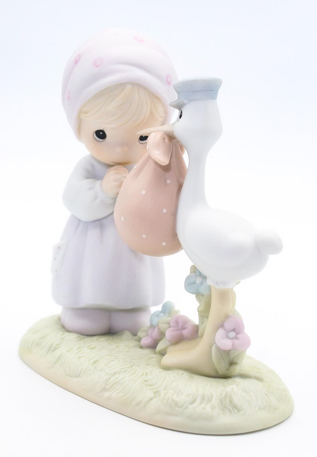 Precious Moments Joy On Arrival Enesco Porcelain Figurine 1990 - Thumbnail 3
