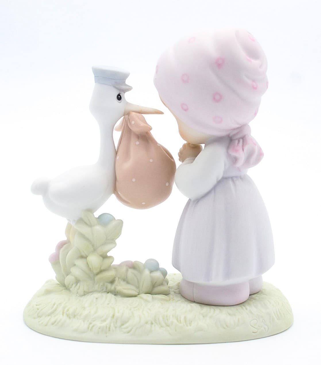 Precious Moments Joy On Arrival Enesco Porcelain Figurine 1990 - Thumbnail 2