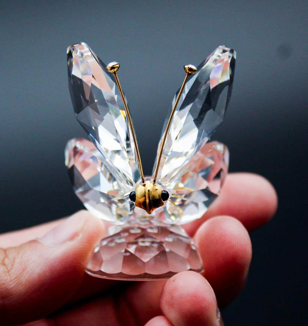 Swarovski Crystal Butterfly Gold Antennae Figurine Retired 7639NR055 - Thumbnail 8