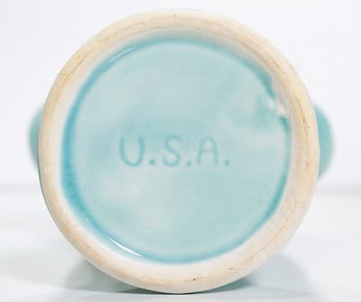 Vintage SHAWNEE Iris Blue Teal Pottery U.S.A. Fan Floral Vase - Thumbnail 7