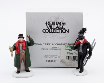 Department 56 Town Crier & Chimney Sweep Heritage Village Accessory 2pcs - Thumbnail 2
