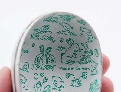 Echt Erzgebirge Germany Paper Mache Easter Bunny & Duck Egg Candy Container - Thumbnail 4