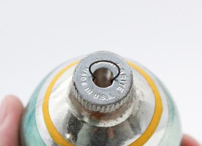 Shiny Brite Teardrop Double Reflector Teal & Yellow Stripe Glass Ornament - Thumbnail 3