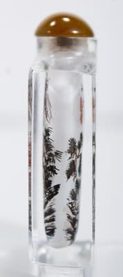 Vintage Chinese Reverse Hand Painted Scene Glass Snuff Bottle - Thumbnail 5