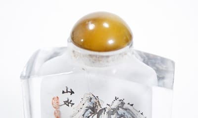 Vintage Chinese Reverse Hand Painted Scene Glass Snuff Bottle - Thumbnail 6