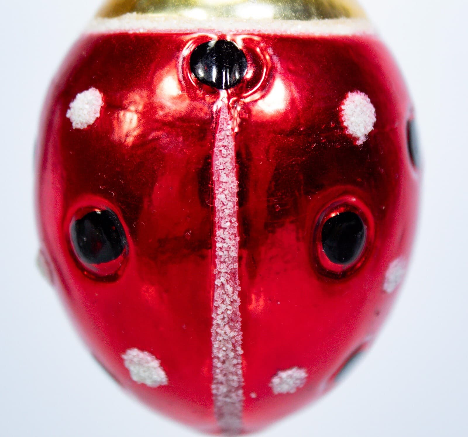 INGE GLAS Sparkling Luck Lady Bug German Glass Christmas Ornament - Thumbnail 2