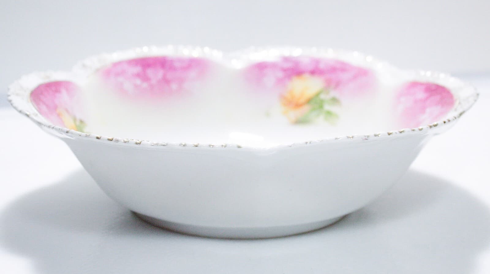 RS PRUSSIA Antique Yellow Roses Large Serving Porcelain Ornate Bowl 11" - Thumbnail 8