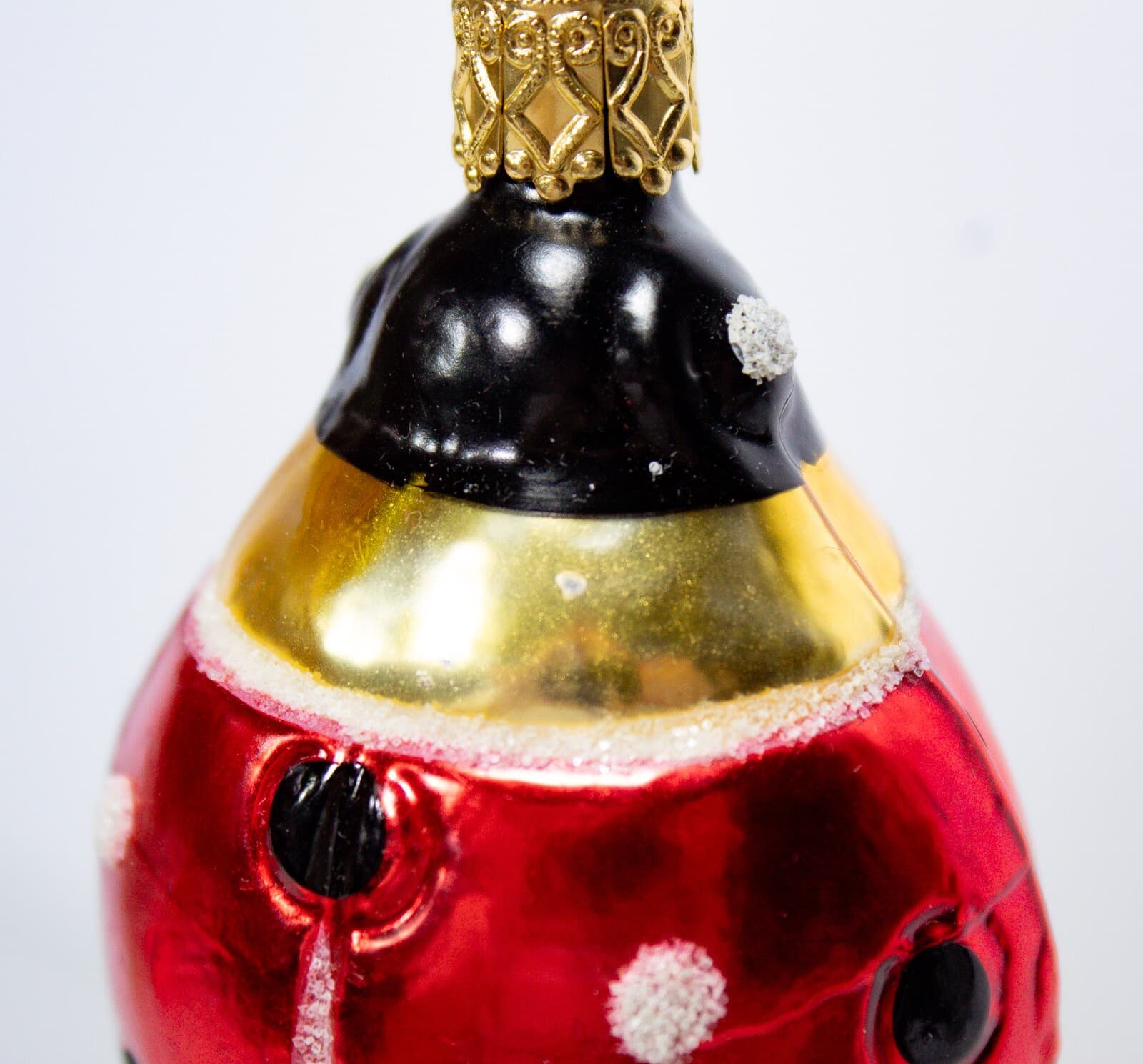 INGE GLAS Sparkling Luck Lady Bug German Glass Christmas Ornament - Thumbnail 3
