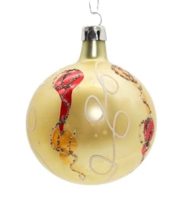 Vintage Poland Fantasia Hand Painted Mica Glass Christmas Ornament - Image 1