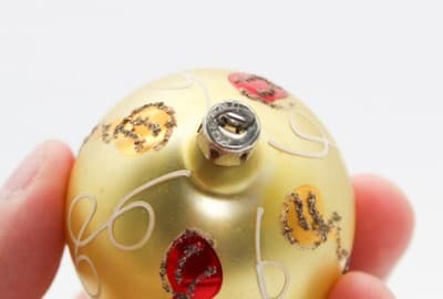 Vintage Poland Fantasia Hand Painted Mica Glass Christmas Ornament - Thumbnail 3