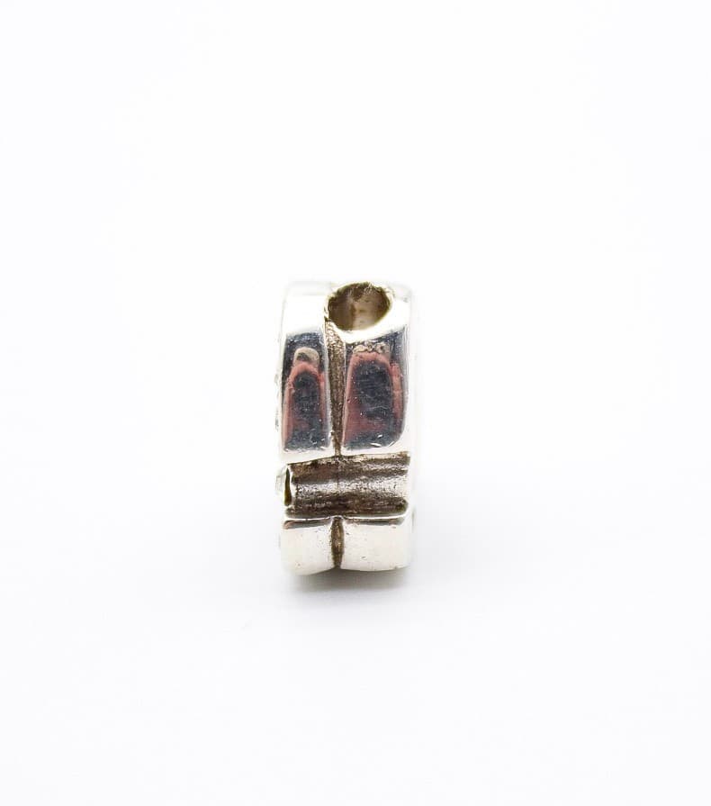 Vintage Sterling Silver 925 Crystal CZ Heart Charm Slide Pendant - Thumbnail 3