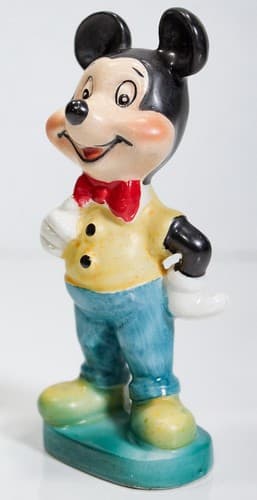 WALES Vintage 1960's Hand Painted Porcelain Mickey Mouse Figurine - Thumbnail 4
