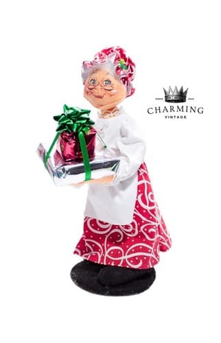 Vintage 2019 ANNALEE Mobilitee CHRISTMAS SWIRL MRS. SANTA Artisan Doll 13" w/Tag - Image 1