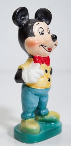 WALES Vintage 1960's Hand Painted Porcelain Mickey Mouse Figurine - Thumbnail 2